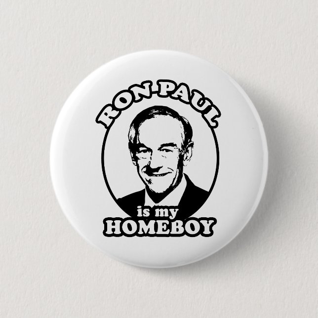 Macaron Rond 5 Cm Ron Paul est mon homeboy (Devant)