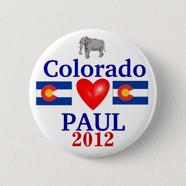Macaron Rond 5 Cm Ron Paul le Colorado 2012 (Devant)
