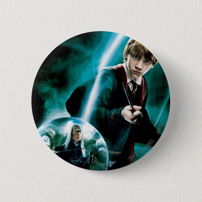 Macaron Rond 5 Cm Ron Weasley et Lucius Malfoy (Devant)