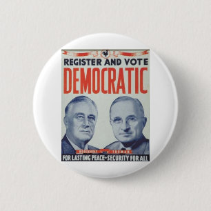 Macaron Rond 5 Cm Roosevelt 1944 - Truman