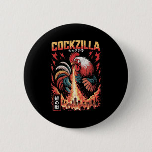 Macaron Rond 5 Cm Rooster Art Japanesechicken mignon Amoureux du pou