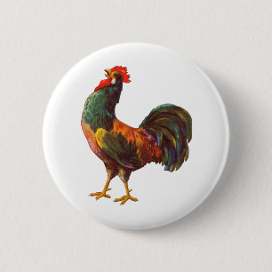 Macaron Rond 5 Cm Rooster Cuisine Vintage Crate Art