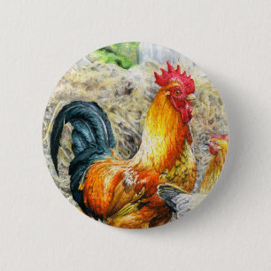 Macaron Rond 5 Cm Rooster Fière
