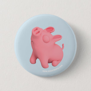 Macaron Rond 5 Cm Rosa the Pig is Snobby