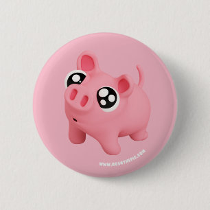 Macaron Rond 5 Cm Rosa the Pig Puppy Eyes