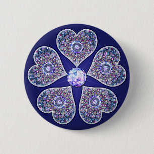 Macaron Rond 5 Cm rosace bleue