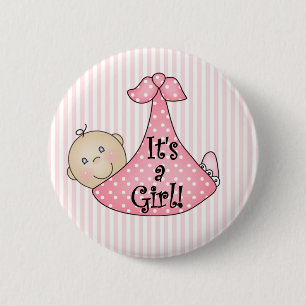 Macaron Rond 5 Cm Rose c'est une fille