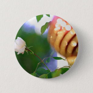Macaron Rond 5 Cm Rose de Noël blanc