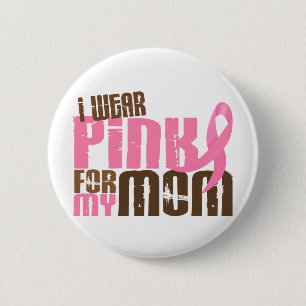 Macaron Rond 5 Cm ROSE d'USAGE du cancer du sein I POUR MA MAMAN 6,3