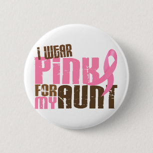 Macaron Rond 5 Cm ROSE d'USAGE du cancer du sein I POUR MA TANTE 6,3