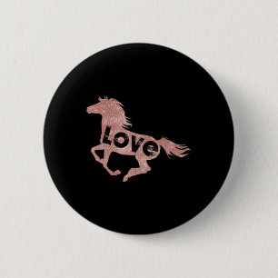 Macaron Rond 5 Cm Rose Gold Horse Lover Cadeau Horseback équitation 