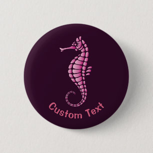 Macaron Rond 5 Cm Rose hippocampe