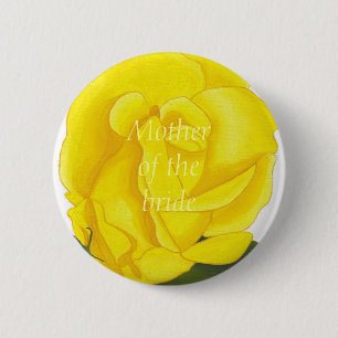 Macaron Rond 5 Cm Rose jaune vif, Mère du bouton de la mariée