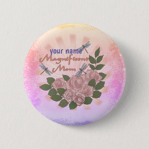 Macaron Rond 5 Cm Rose Magnifique coutume maman