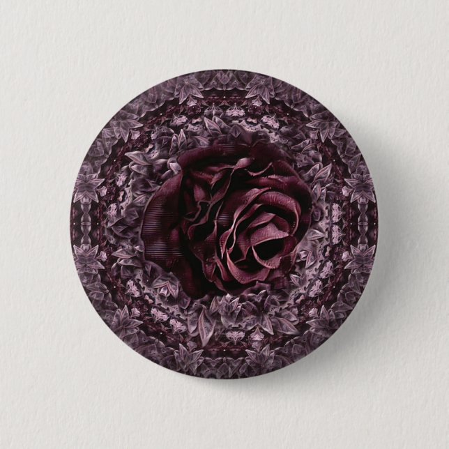 Macaron Rond 5 Cm Rose Mandala (Devant)