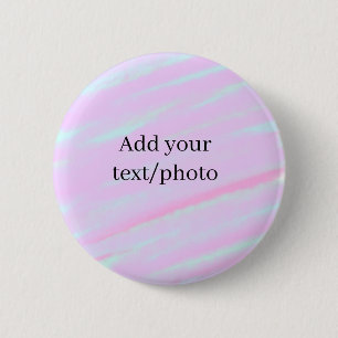 Macaron Rond 5 Cm Rose pastel vert ajouter photo texte aquarelle rét