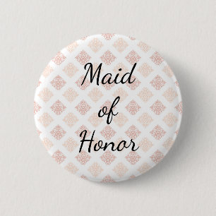 Macaron Rond 5 Cm Rose Pêche Damassé Demoiselle d'Honneur