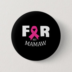 Macaron Rond 5 Cm Rose pour mon guerrier Mamaw de sensibilisation au