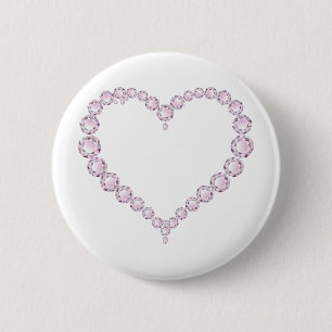 Macaron Rond 5 Cm Rose Quartz Gem Heart