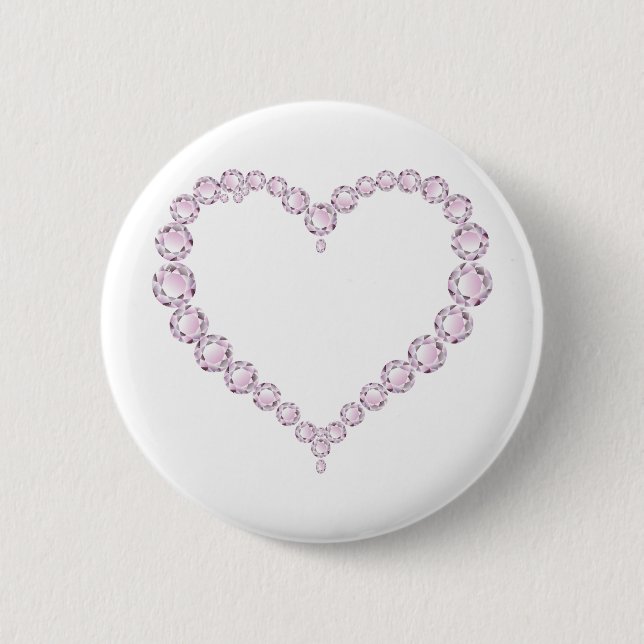 Macaron Rond 5 Cm Rose Quartz Gem Heart (Devant)