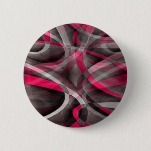 Macaron Rond 5 Cm Rose rose et gris funky des années quatre-vingt