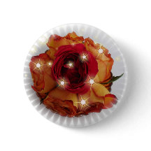 Rose rouge et roses orange et jaune