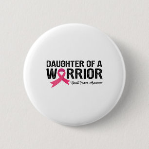 Macaron Rond 5 Cm Rose Ruban Fille D'Un Guerrier Cancer Du Sein Aw