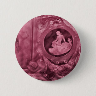 Macaron Rond 5 Cm Rose vintage de camée