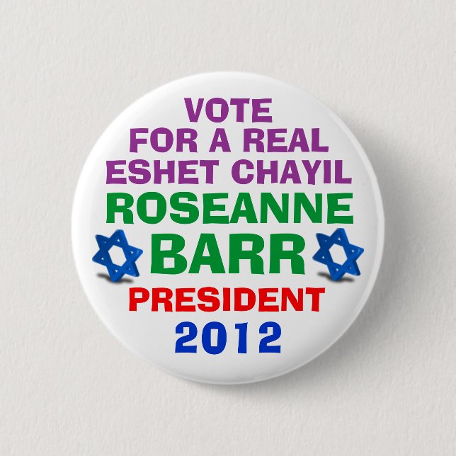 Macaron Rond 5 Cm Roseanne Barr pour le bouton de président (Devant)