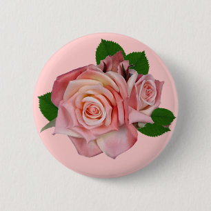 Macaron Rond 5 Cm Roses antiques