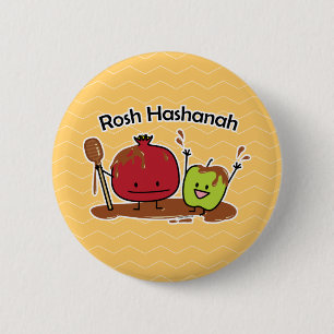 Macaron Rond 5 Cm Rosh Hashanah pomme grenade miel juif nouveau