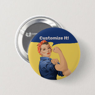 Macaron Rond 5 Cm Rosie the Riveter