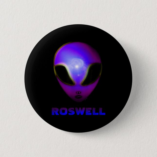 Macaron Rond 5 Cm Roswell New Mexico Alien  (Devant)