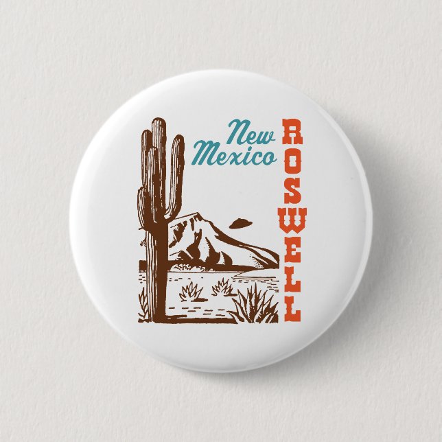 Macaron Rond 5 Cm Roswell Nouveau-Mexique (Devant)
