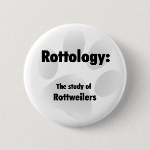 Macaron Rond 5 Cm Rottology; Étude des Rottweilers, Rottweiler, Rott