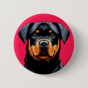 Macaron Rond 5 Cm Rottweiler