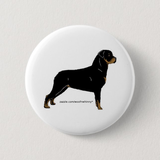 Macaron Rond 5 Cm Rottweiler (Devant)