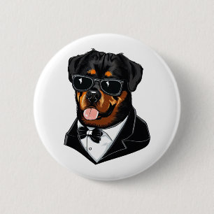 Macaron Rond 5 Cm Rottweiler Le Gardien Du Corps