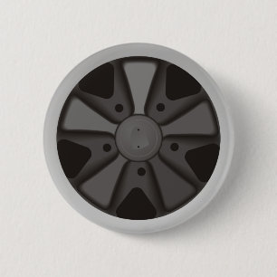 Macaron Rond 5 Cm Roue classique de courses d'automobiles de sports