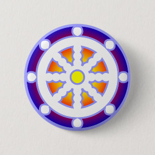 Macaron Rond 5 Cm Roue de Dharma