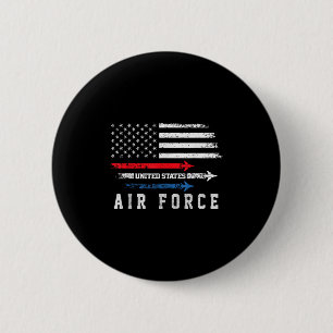 Macaron Rond 5 Cm Rouge Blanc Bleu Air Force Vol Fier Américain Dans