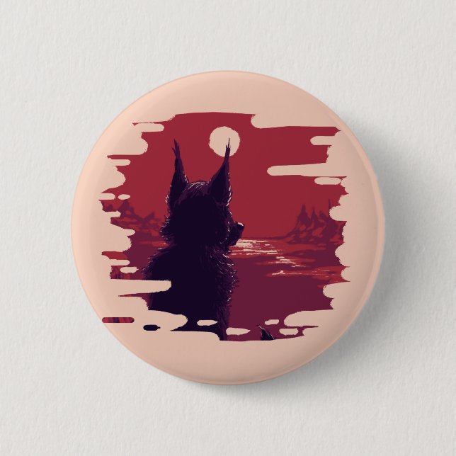 Macaron Rond 5 Cm Rouge Bootons de rad (Devant)