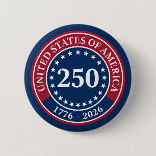 Macaron Rond 5 Cm Rouge Classique et Bleu États-Unis d'Amérique 250