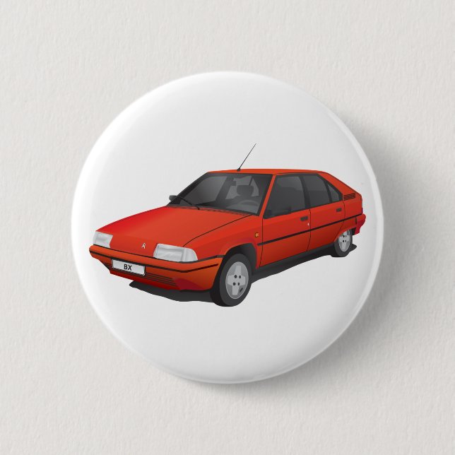 Macaron Rond 5 Cm Rouge de Citroën BX (Devant)