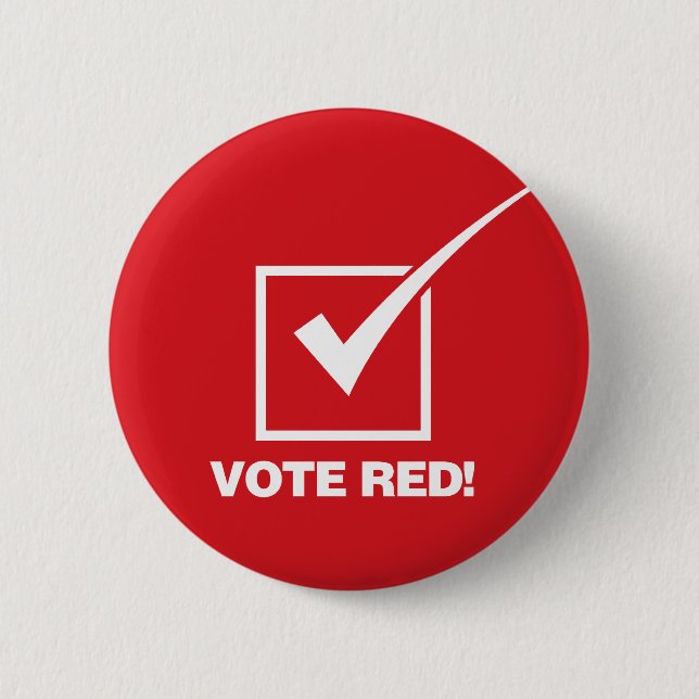Macaron Rond 5 Cm Rouge de vote - solide (Devant)
