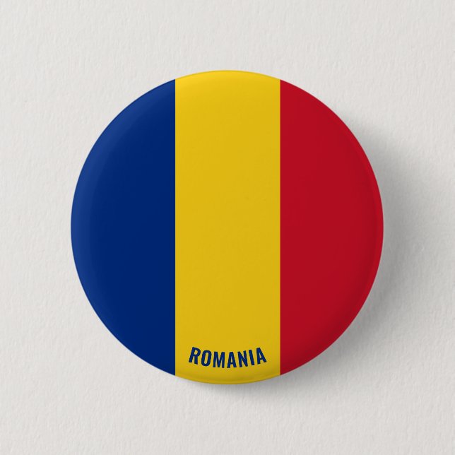 Macaron Rond 5 Cm Roumanie Drapeau charmant patriotique (Devant)