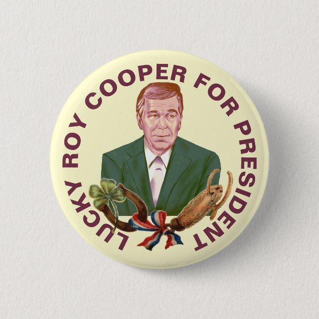 Macaron Rond 5 Cm Roy Cooper pour President 2024 Button (Devant)