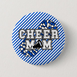 Macaron Rond 5 Cm Royal Blue Noir et Blanc Cheer Maman 