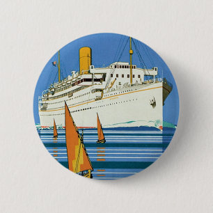 Macaron Rond 5 Cm Royal Mail "Atlantis Cruises"