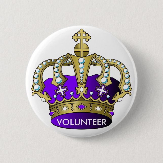 Macaron Rond 5 Cm Royal Volunteer Princess Prince Queen King Crown (Devant)